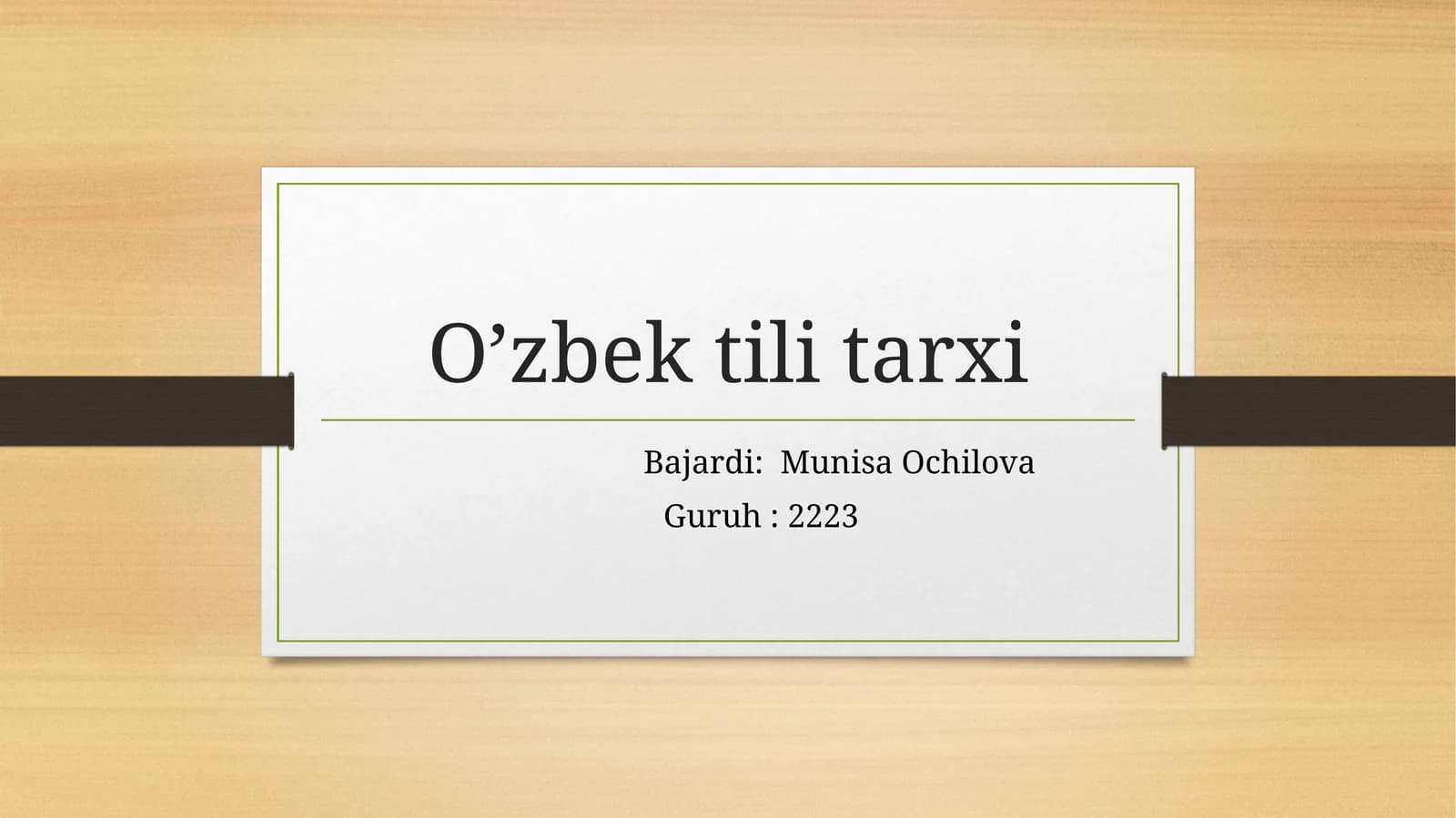 O’zbek tili tarxi