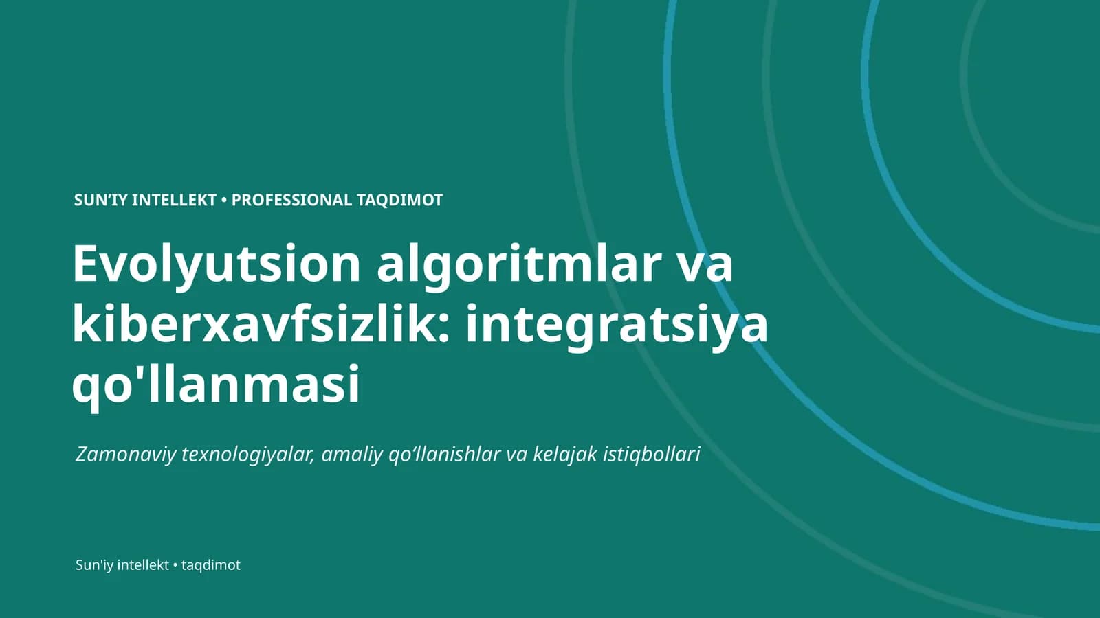 Evolyutsion algoritmlar va kiberxavfsizlik: integratsiya qo'llanmasi