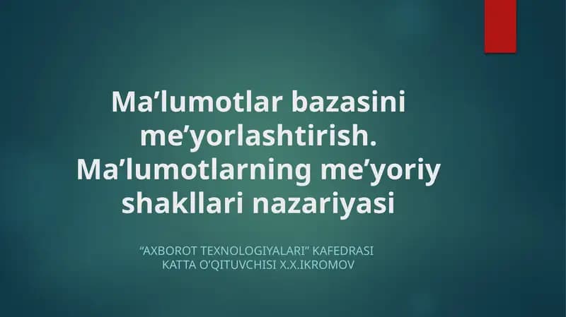 Infologik modеllashtirishning maqsadi