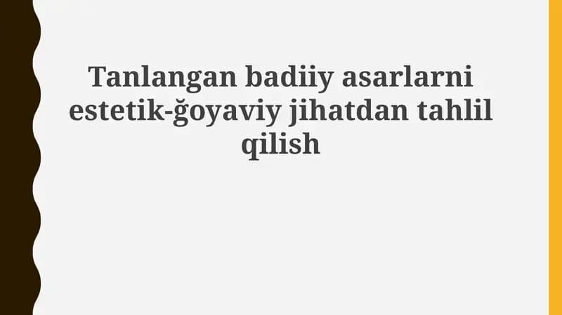 Tanlanganbadiiyasarlarniestetik-ğoyaviyjihatdantahlilqilish
