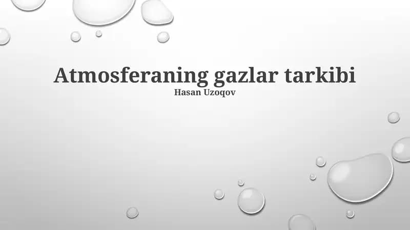 Atmosferaning gazlar tarkibi