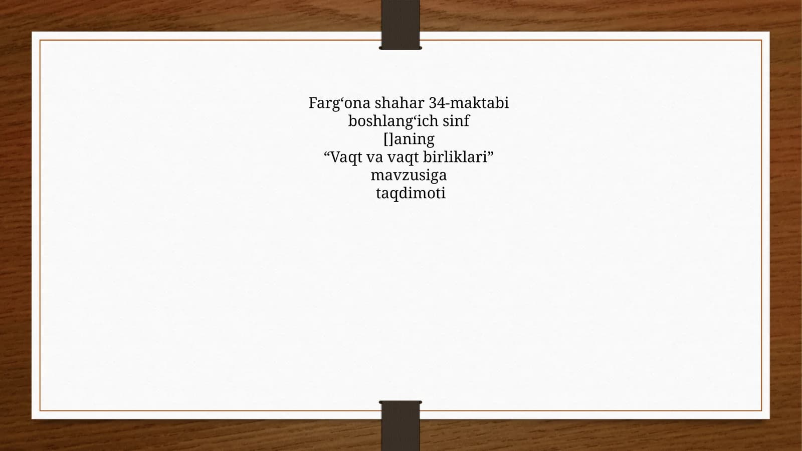 "Vaqt va vaqt birliklari"