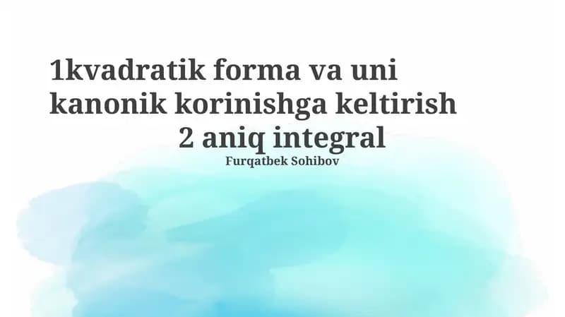 Aniq integral