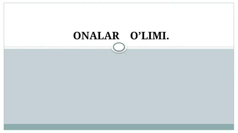 ONALAR O’LIMI