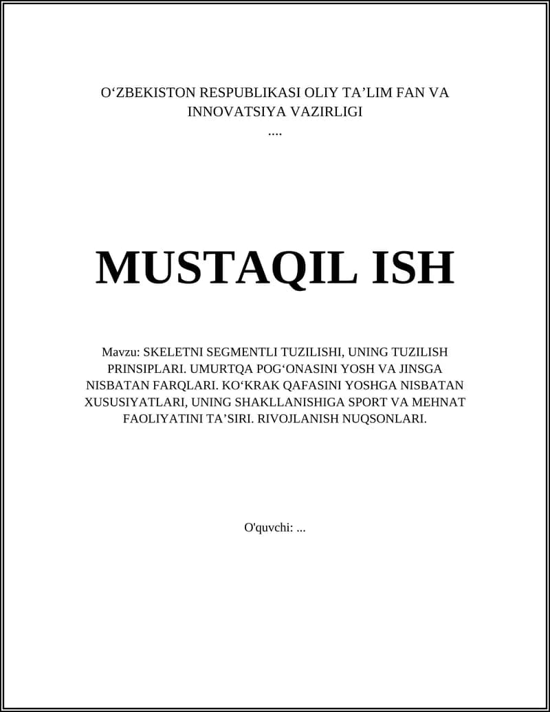 Skelet Tuzilishi