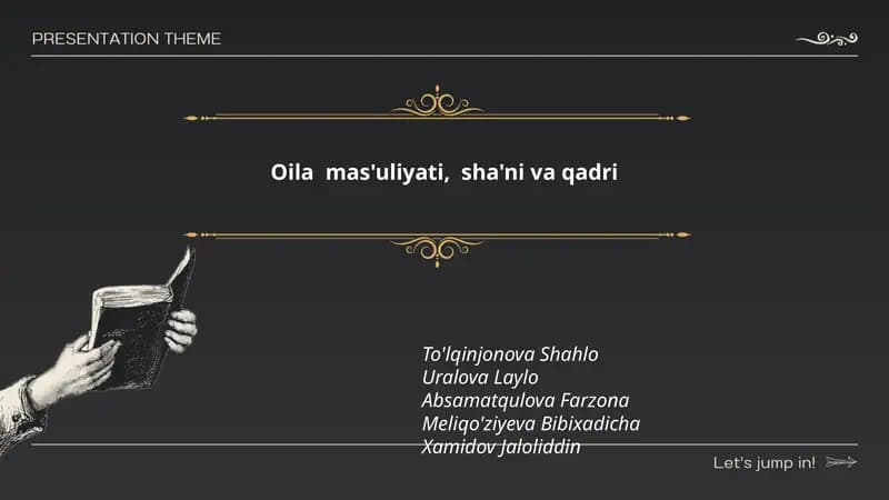 Oila mas'uliyati, sha'ni va qadri