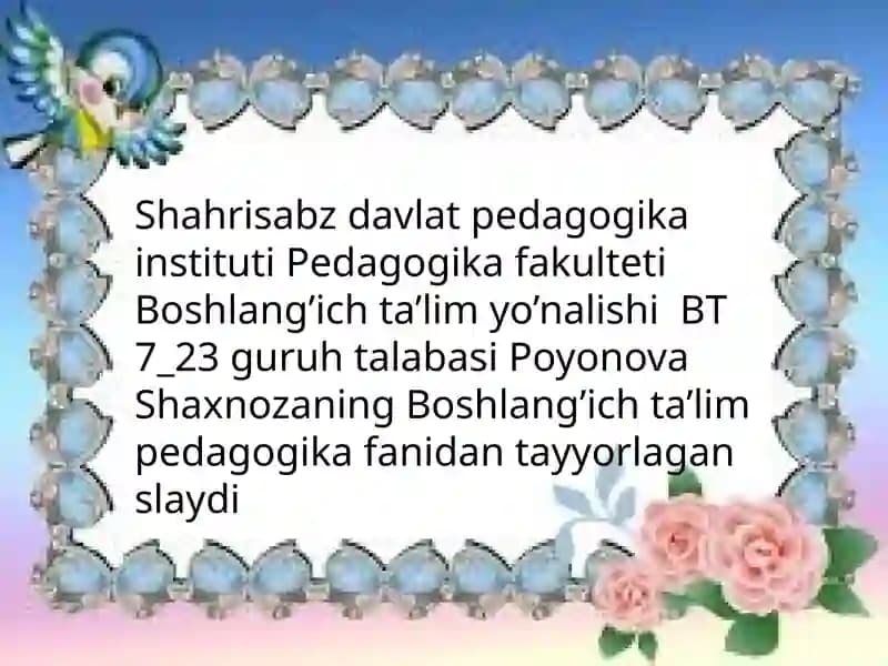 Tarbiyaning Umumiy Metodlari