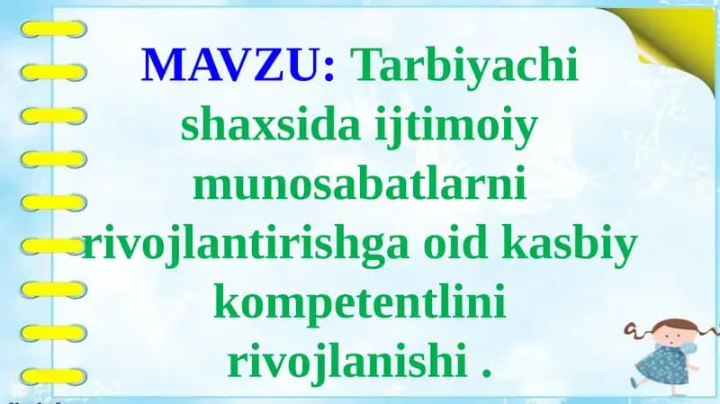 Pedagogika Tarbiyachi Shaxsini Shakllantirish