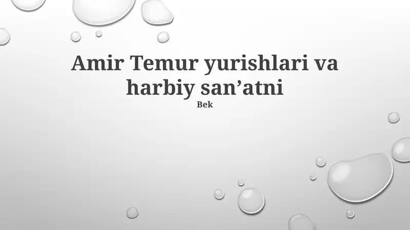 Amir Temur yurishlari va harbiy sanʼatni