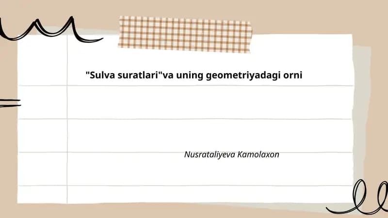 "Sulva suratlari"va uning geometriyadagi orni