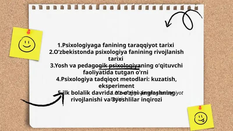Psixologiyaga fanining taraqqiyot tarixi