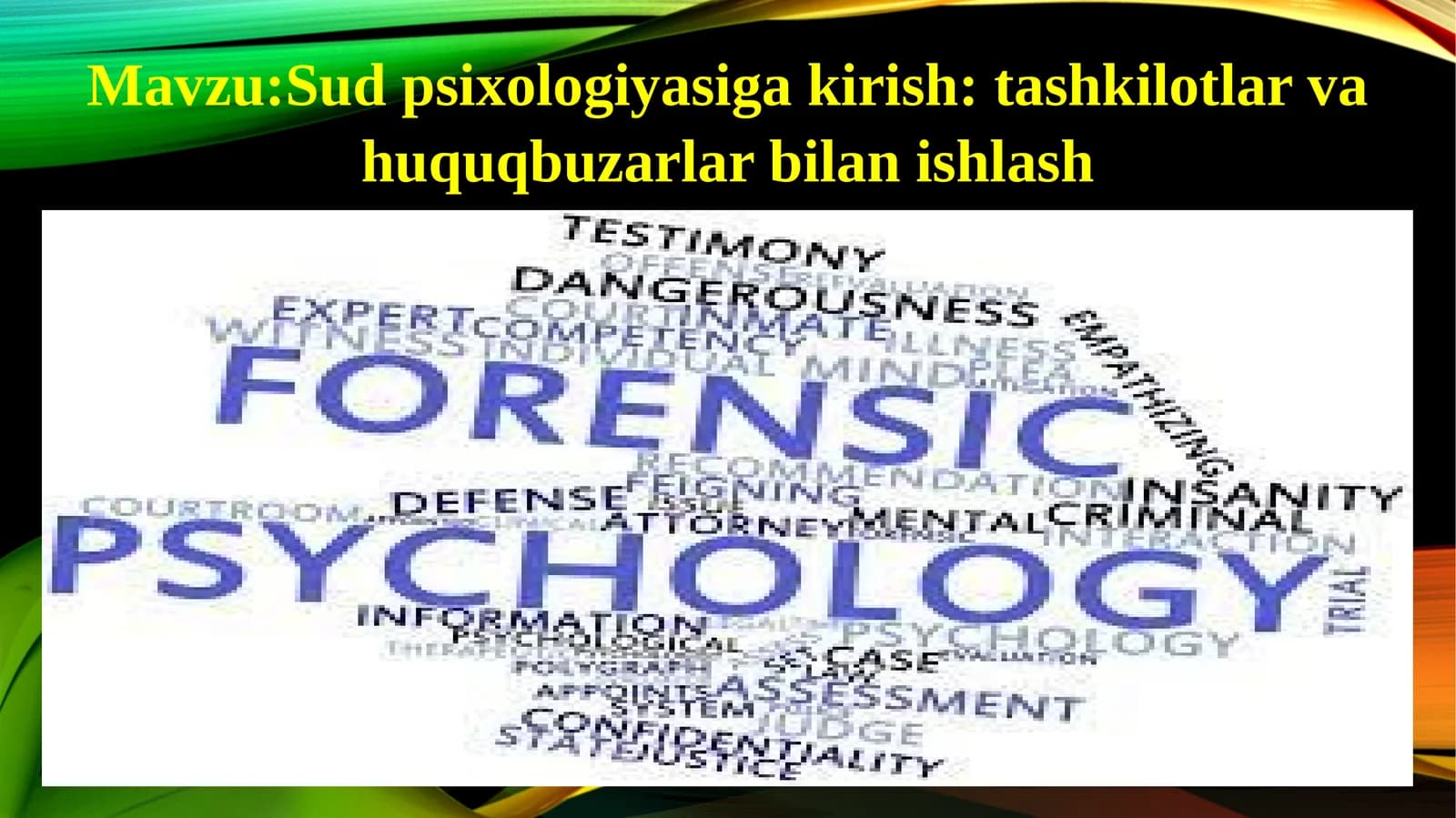 Sudpsixologiyasiga kirish: tashkilotlar va huquqbuzarlar bilan ishlash