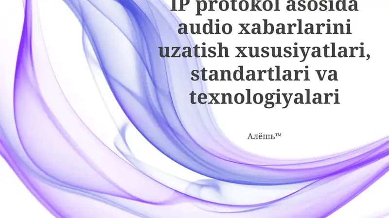 IP-asosidagi audio uzatish asoslari