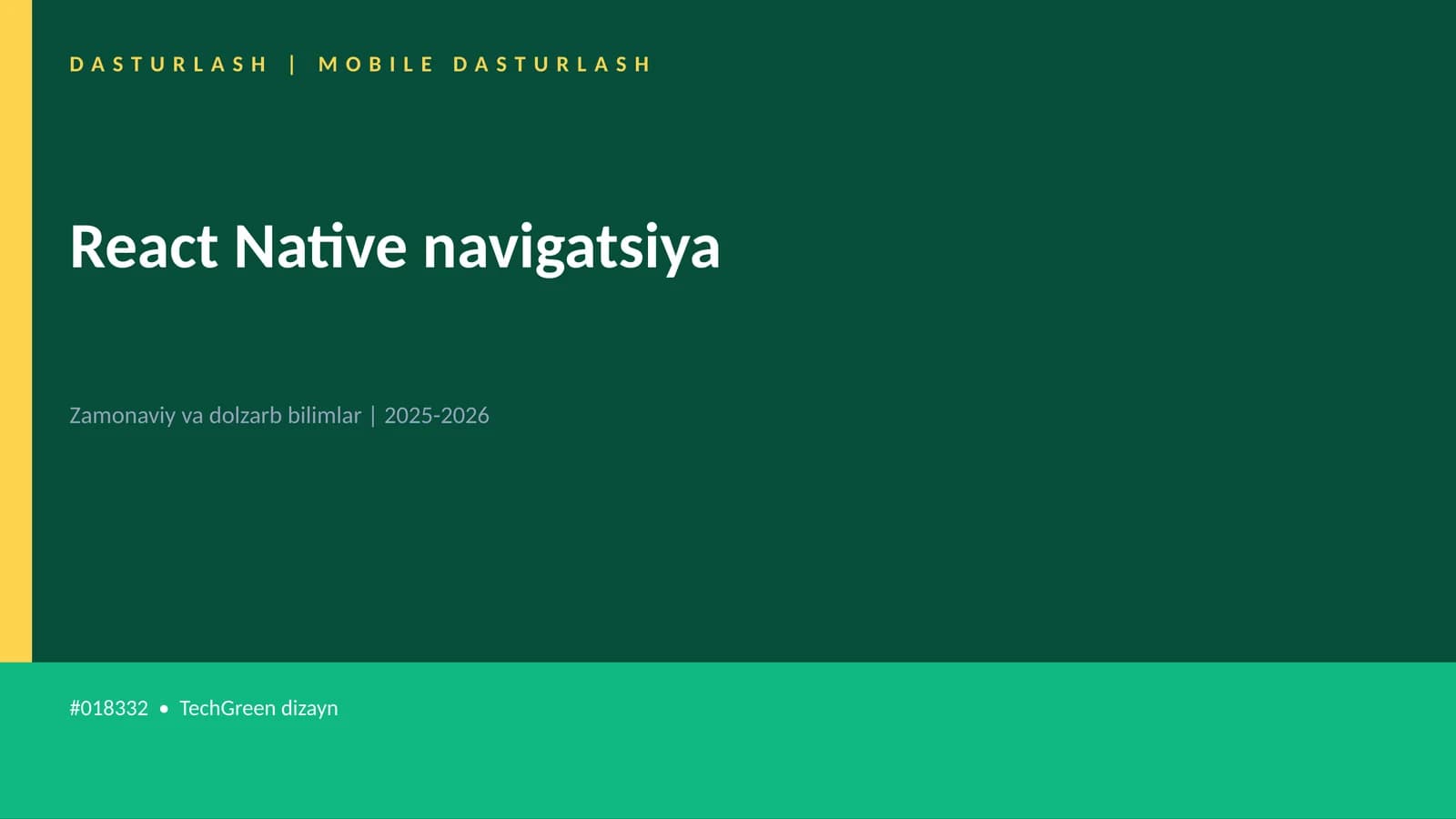 React Native navigatsiya