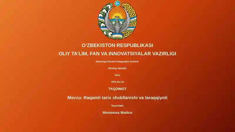 Raqamli tarix shakllanishi va taraqqiyoti
