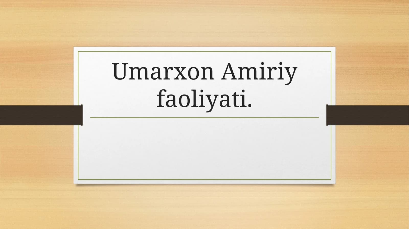 Umarkhon Amiriy faoliyati