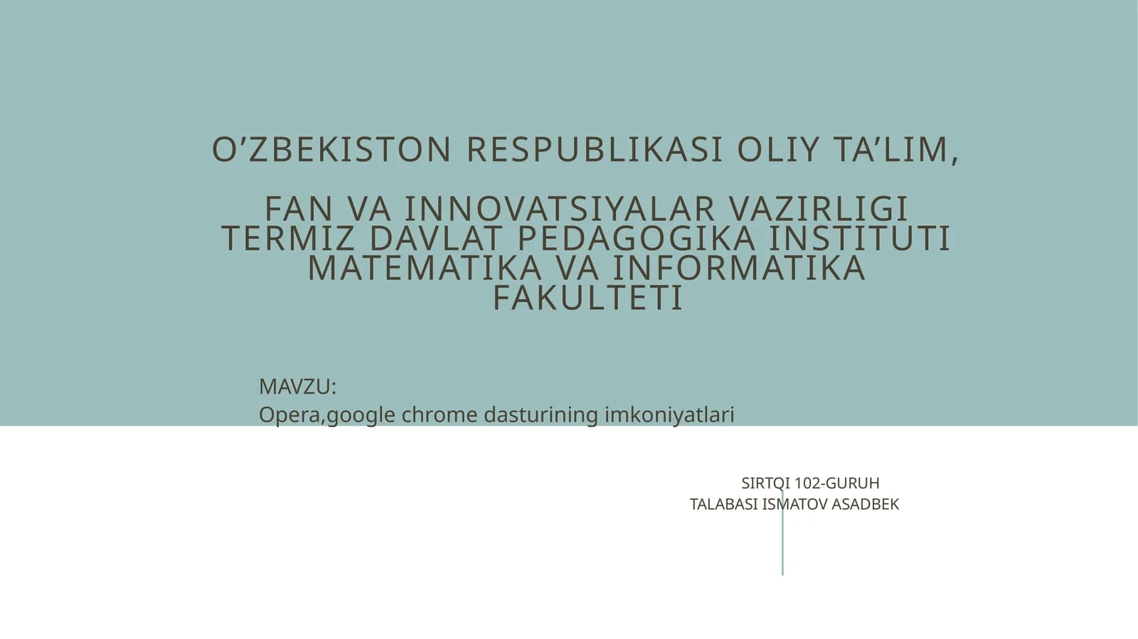 Opera, google chrome dasturining imkoniyatlari
