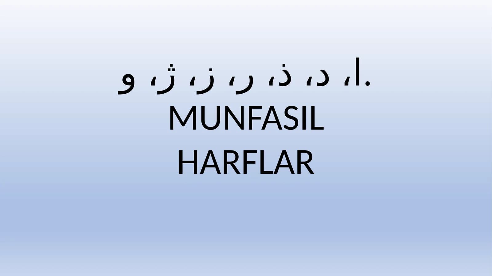 Munfasil harflar