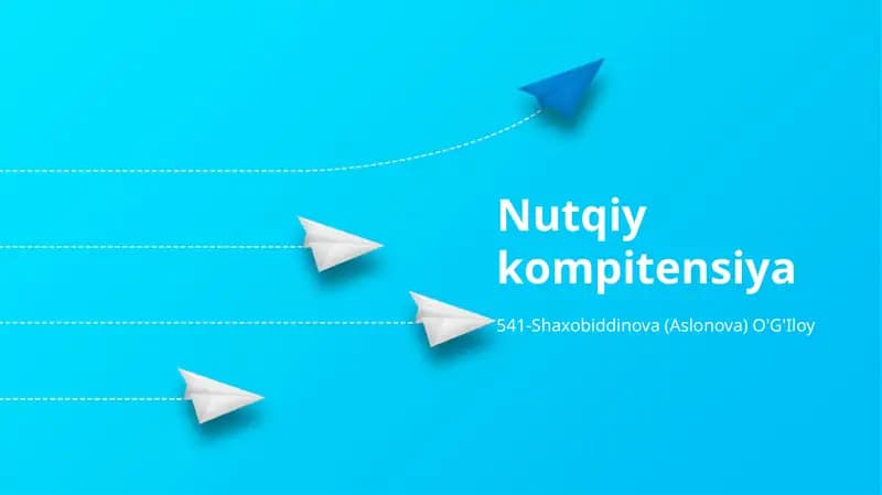 Nutqiy kompitensiya