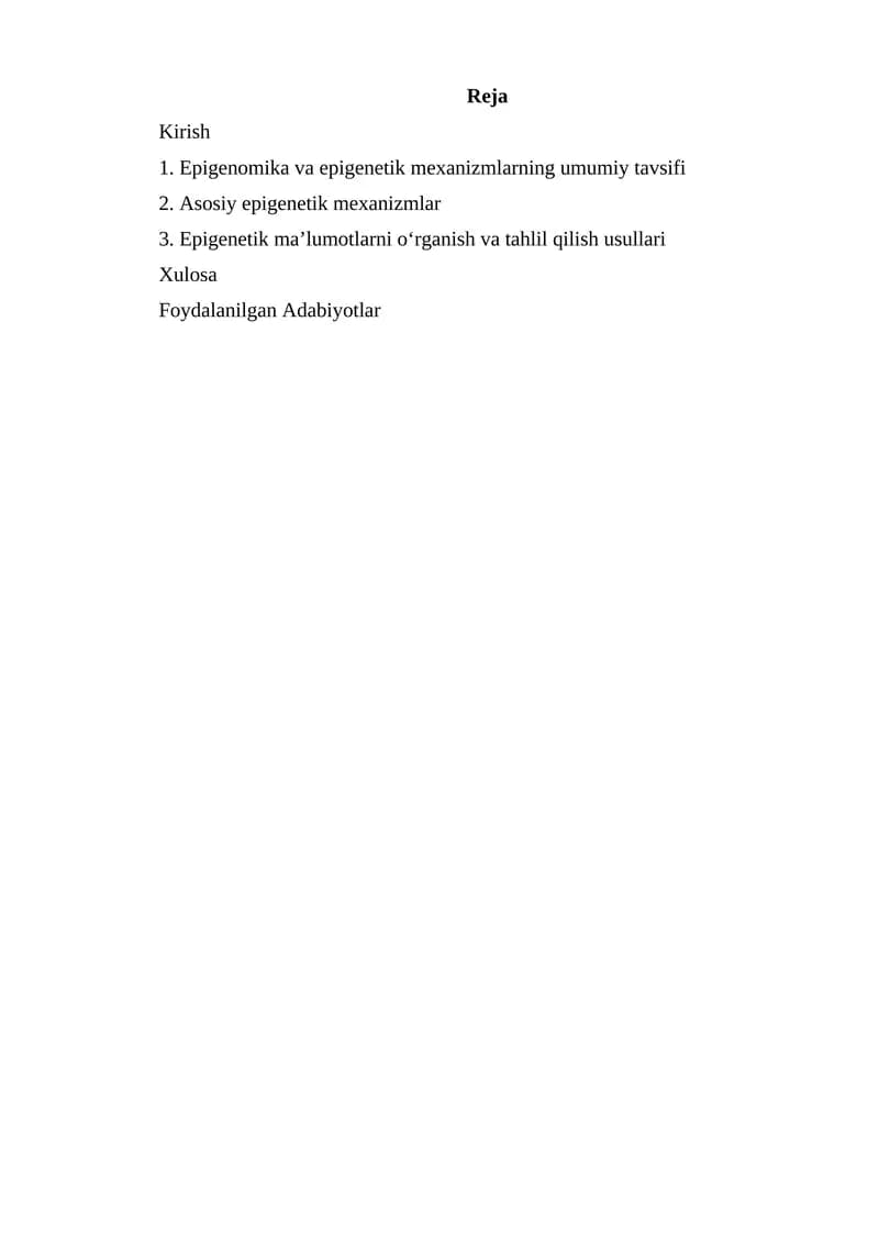 Epigenomika va Epigenetika