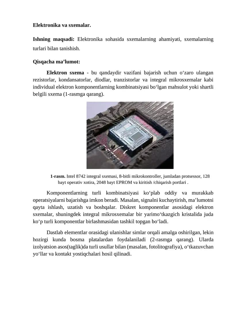 Elektronika va sxemalar
