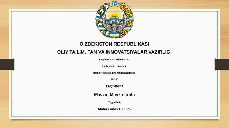 Mavzu iroda