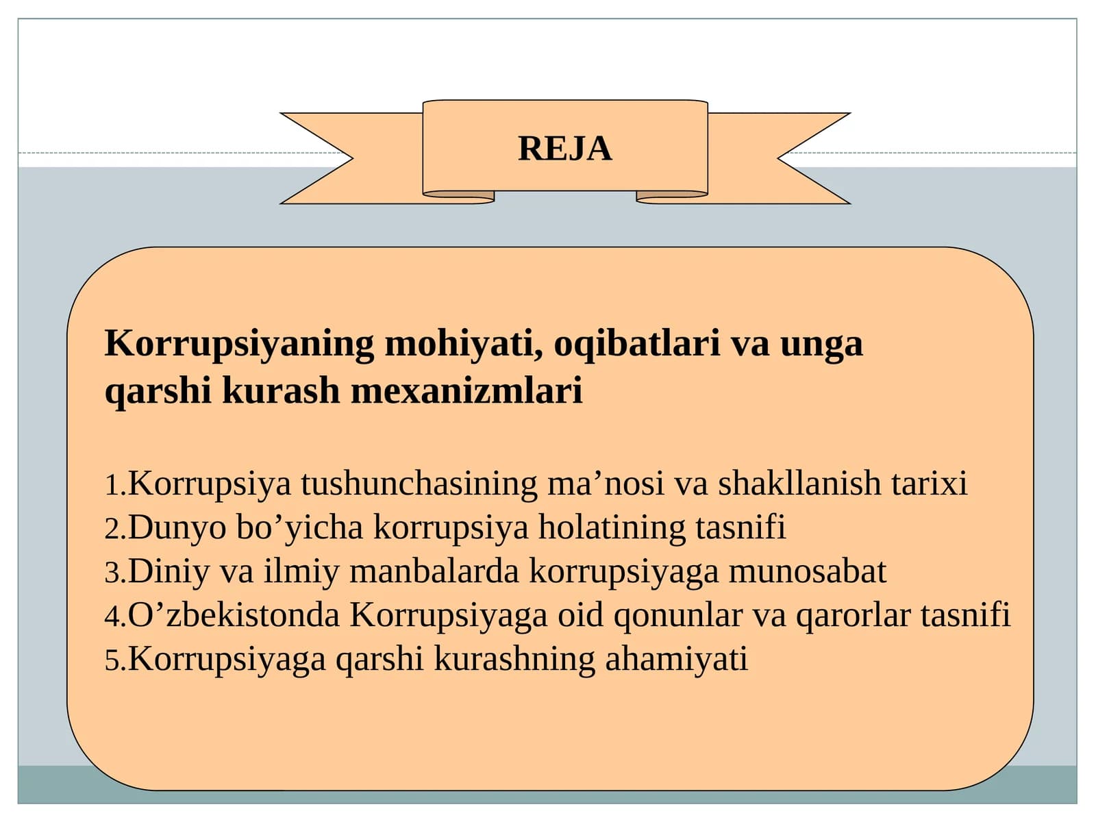 Korrupsiya va unga qarshi kurash mexanizmlari