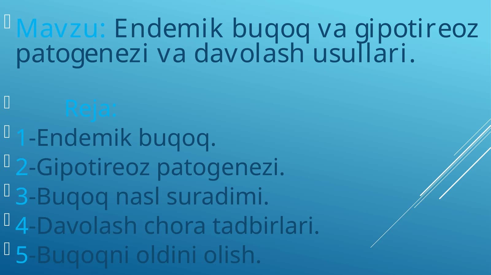 Endemik buqoq va gipotireoz patogenezlari va davolash usullari