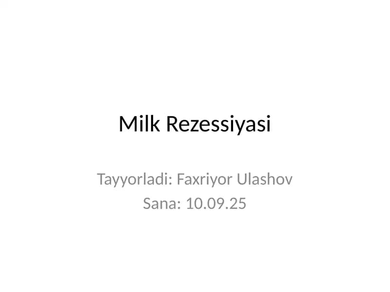 Milk Rezessiyasi