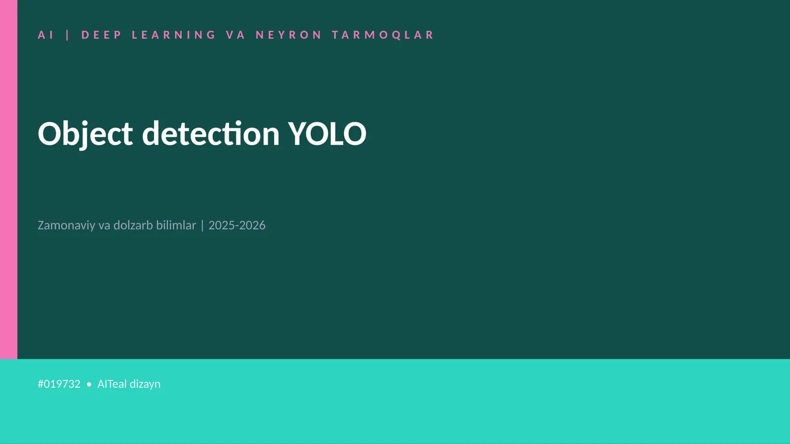 AI | DEEP LEARNING VA NEYRON TARMOQLAR