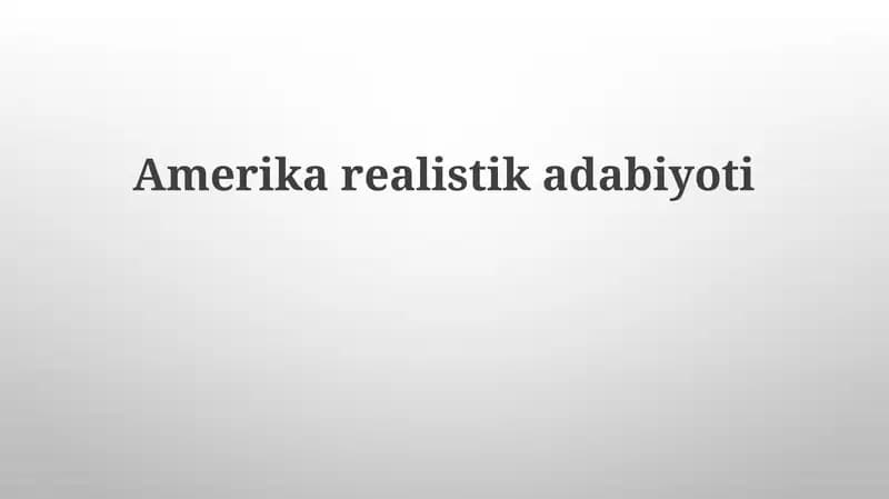 Amerika realistik adabiyoti