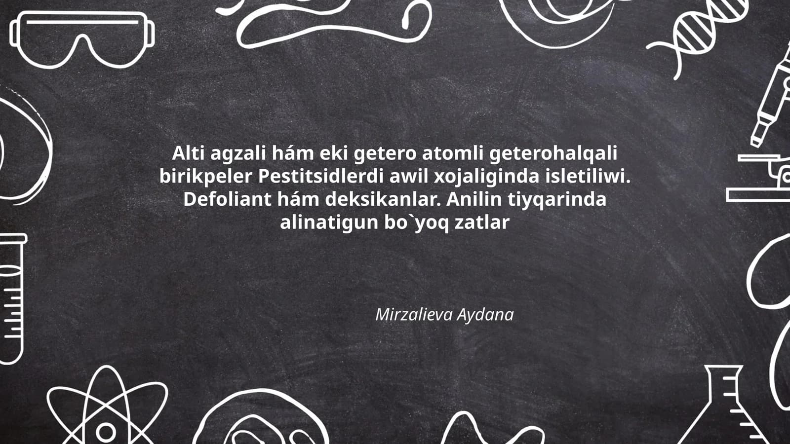 Alti agzali hám eki getero atomli geterohalqali birikpeler Pestitsidlerdi