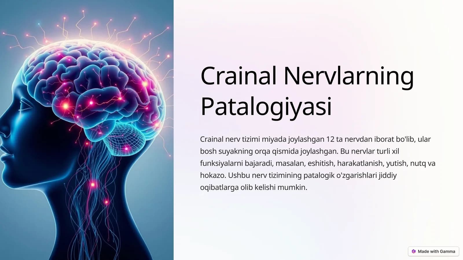 Crainal Nervlarning Patalogiyasi
