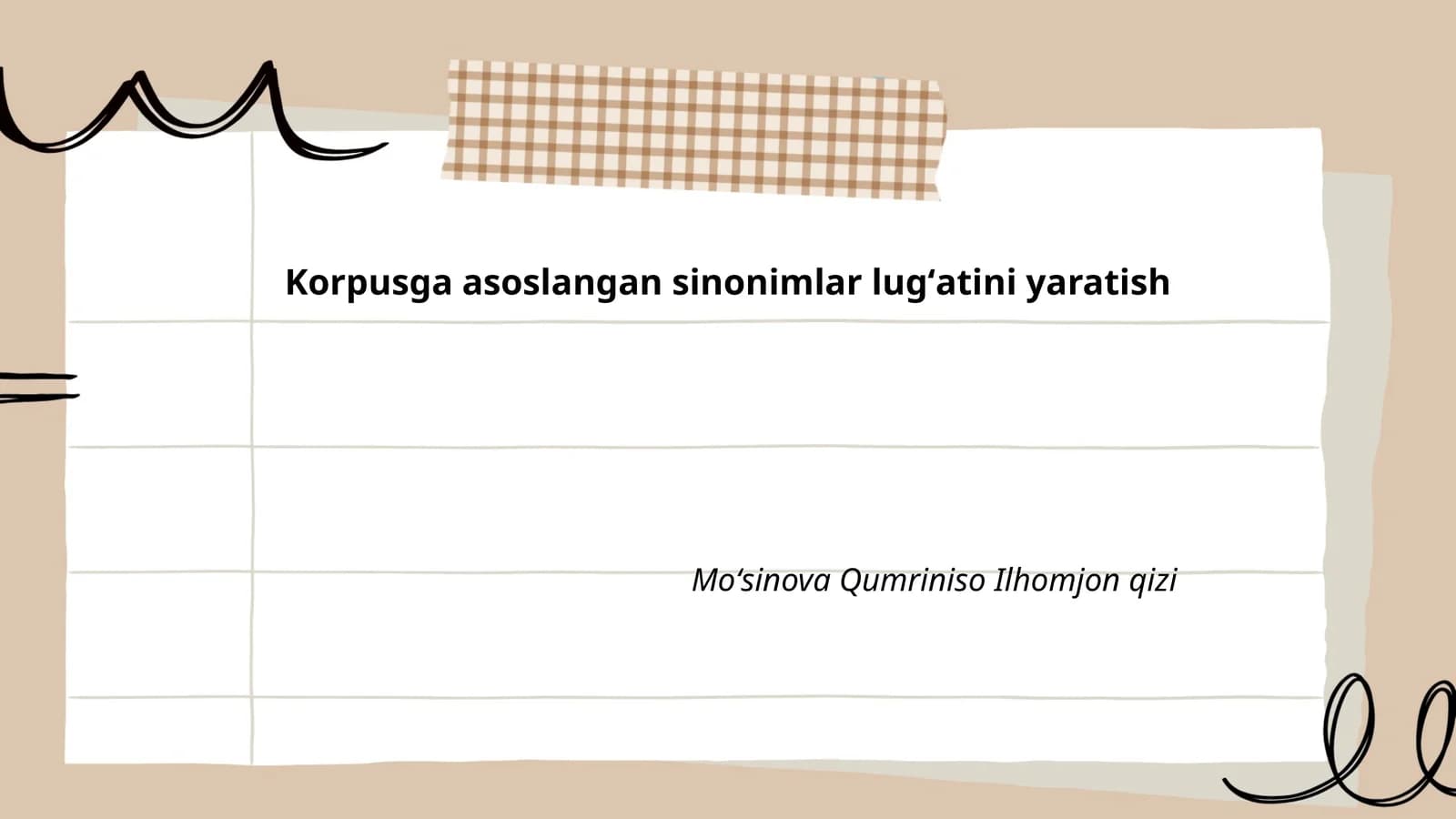 Korpusga asoslangan sinonimlar lugʻatini yaratish