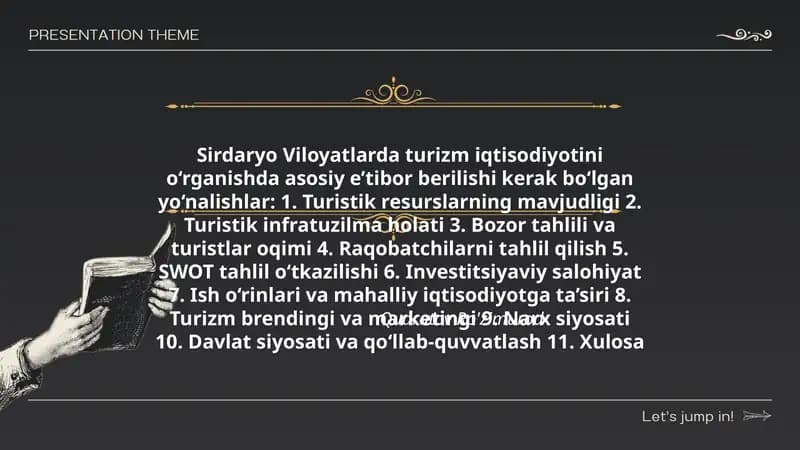 Sirdaryo Viloyatlarda turizm iqtisodiyotini o‘rganish