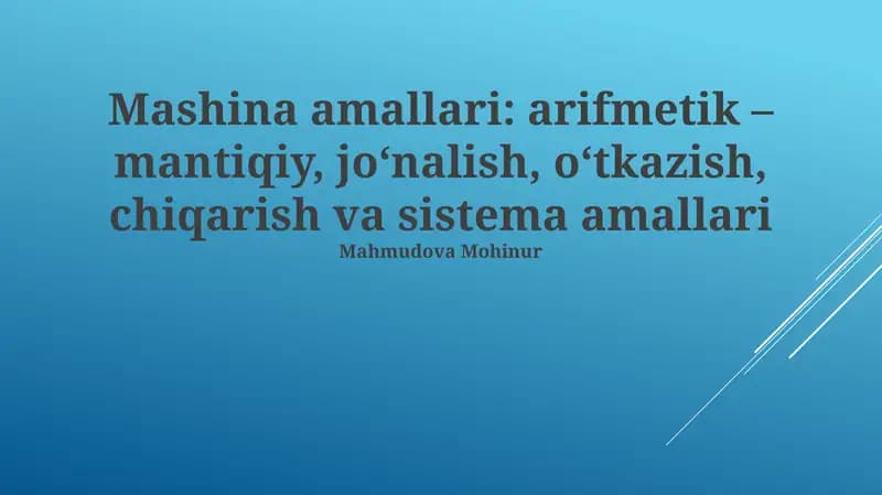 Mashina amallari