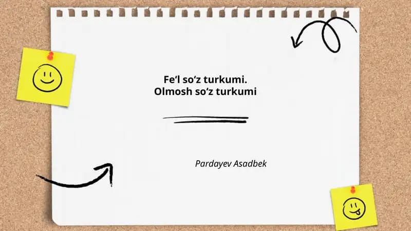 Fe‘l so‘z turkumi. Olmosh so‘z turkumi