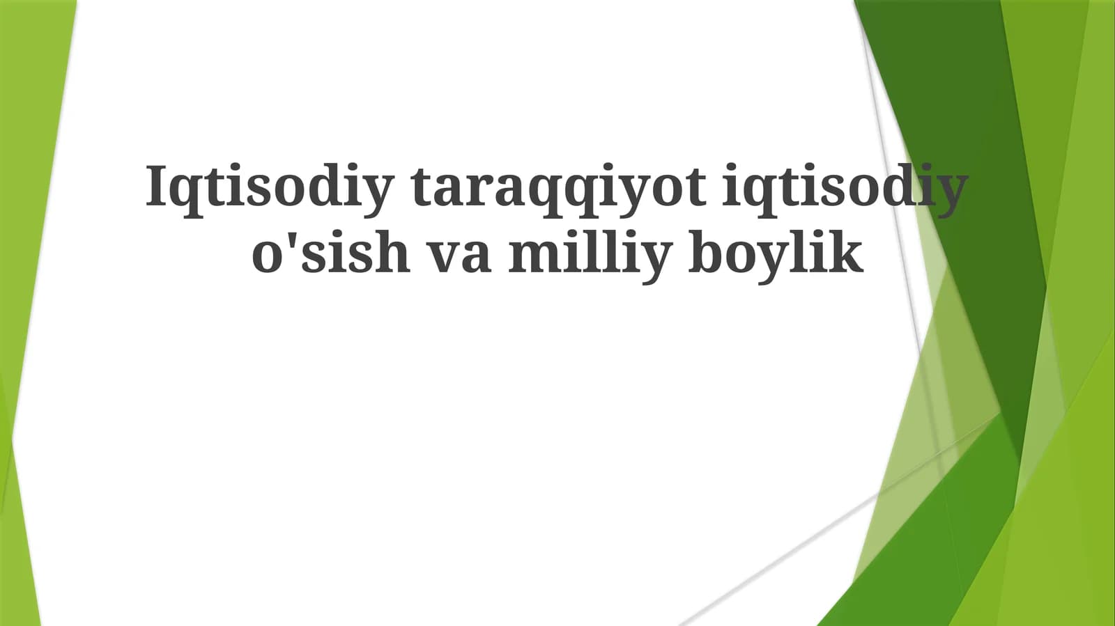 Iqtisodiy Rivojlanish