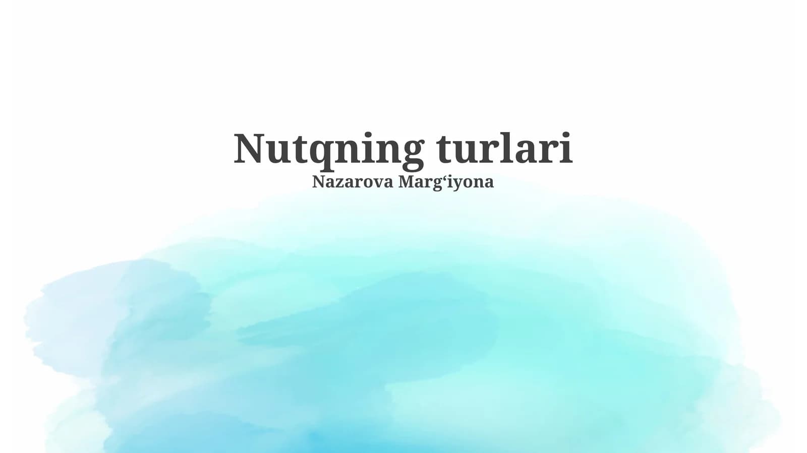 Nutqning turlari