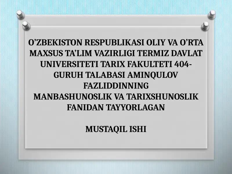XI-XII asrlarda O'rta Osiyo tarixshunosligining ravnaqi