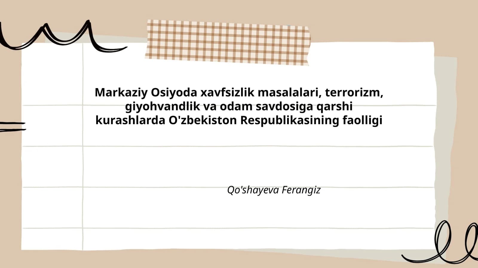 O'zbekiston Respublikasining xavfsizlik siyosati