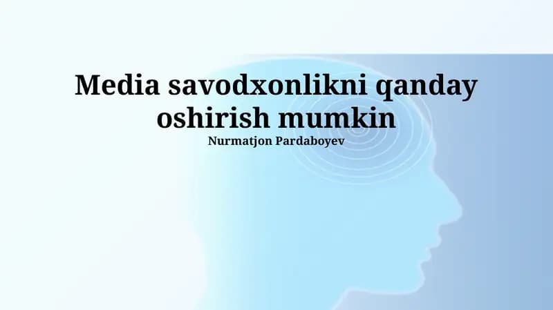 Media savodxonlikni qanday oshirish mumkin