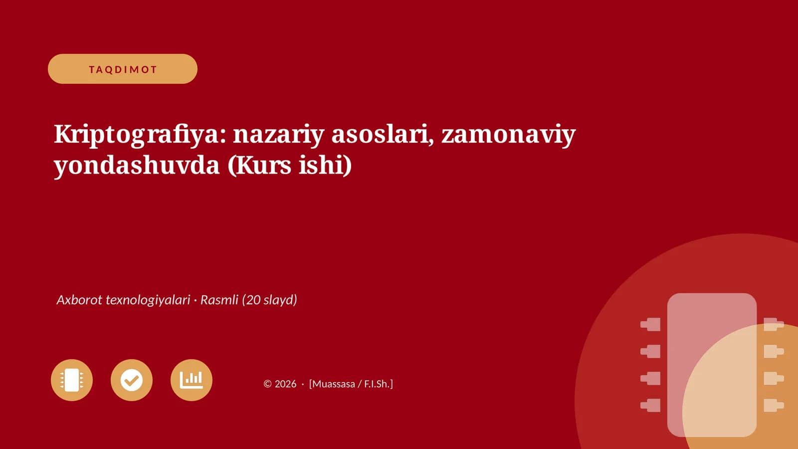 Kriptografiya: nazariy asoslari, zamonaviy yondashuvda (Kurs ishi)