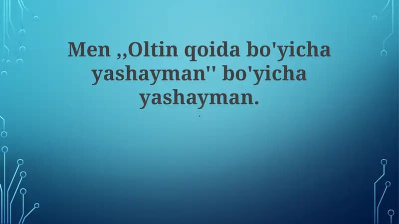 Oltin Qoida Amalda: Misollar va Qo'llanmalar