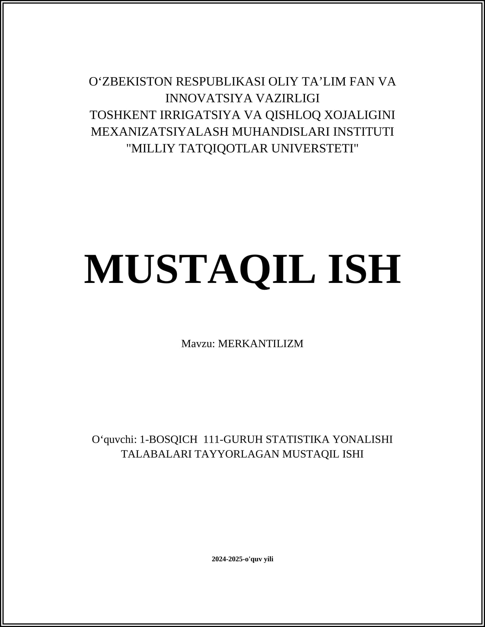 MERKANTILIZM