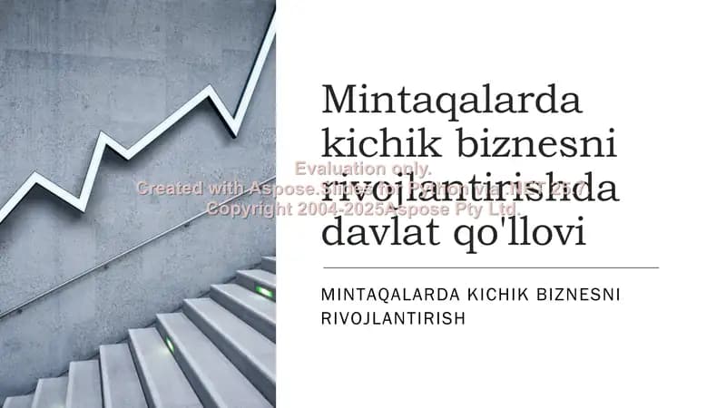 Mintaqalarda kichik biznesni rivojlantirishda davlat qo'llovi