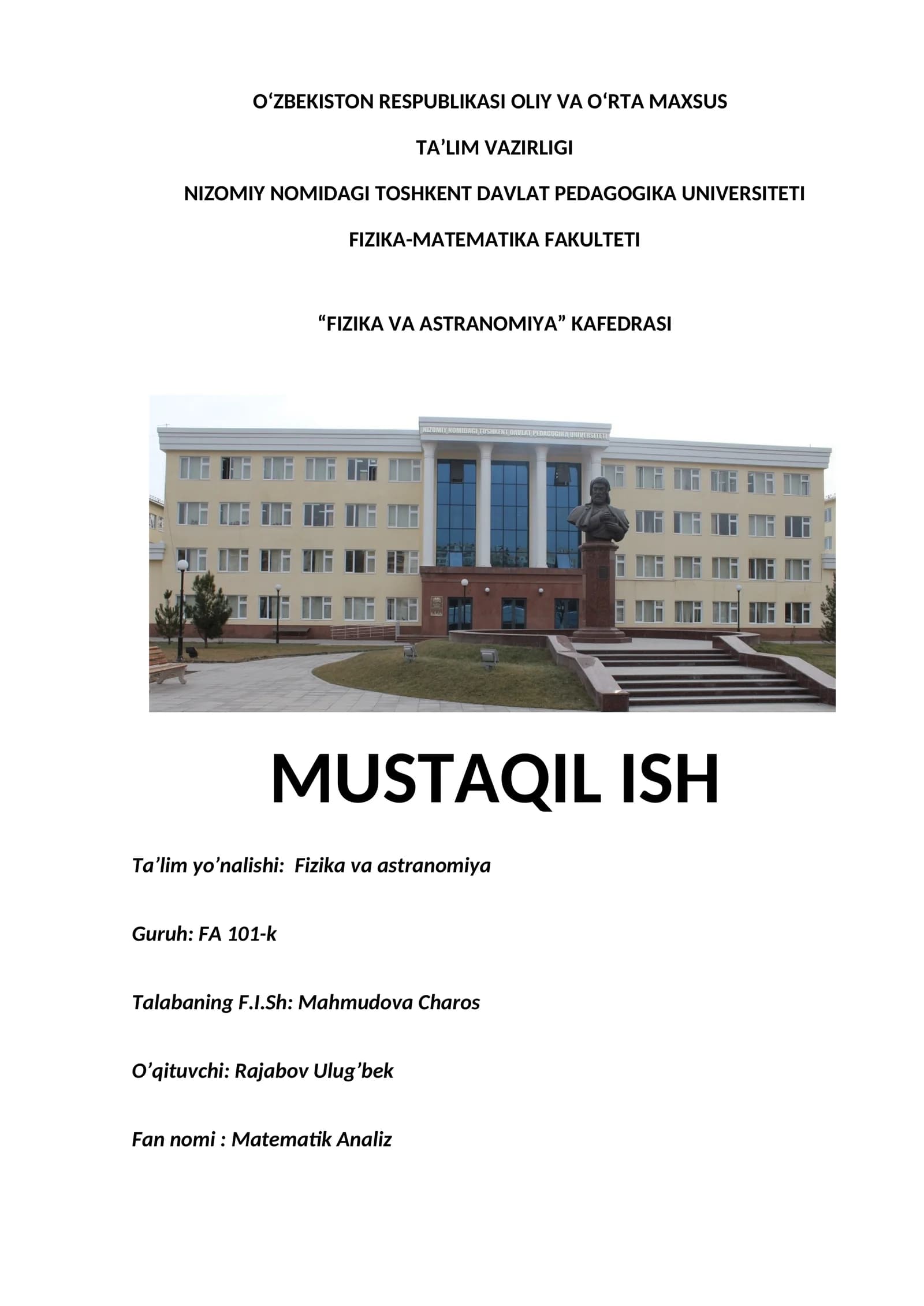 Matematik Analiz