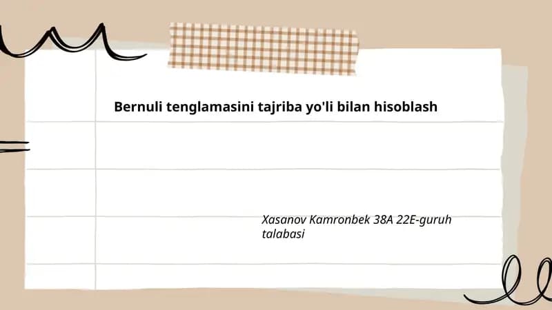 Bernulli tenglamasi