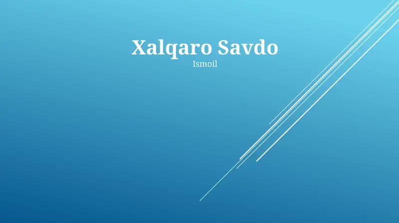 Xalqaro Savdo