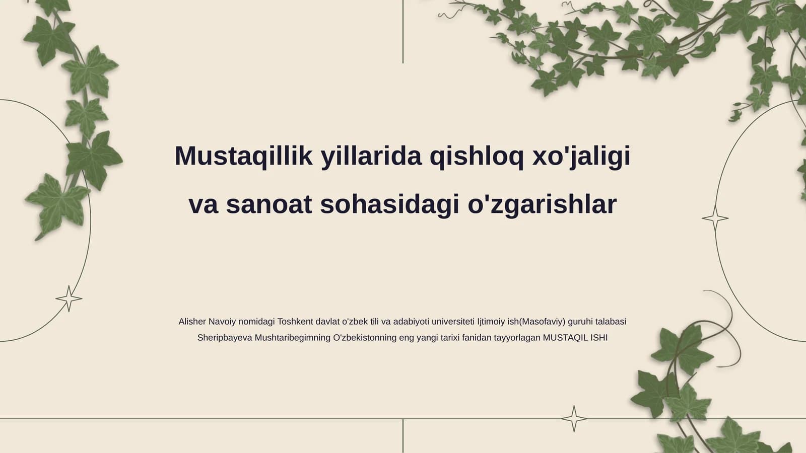 Mustaqillik yillarida qishloq xo'jaligi va sanoat sohasidagi o'zgarishlar